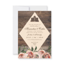 LDS TEMPLE SEALINGKARTE | Rustikales Holz Blush