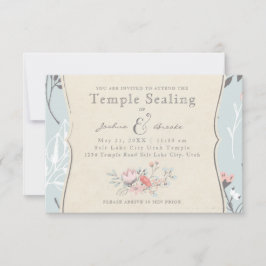 LDS TEMPLE SEALINGKARTE | Vintage Liebe des Fahrra Einladung