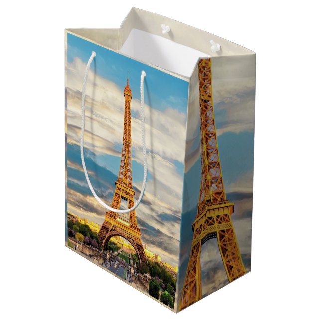 ldTOUR EIFFEL - Paris - Ansicht - Mittlere Geschenktüte (Rückseite Schrägansicht)