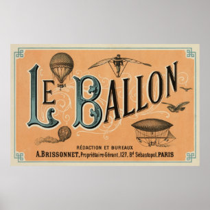 Le Ballon - Französische Luftfahrtzeitschrift 1883 Poster