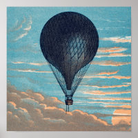 Le Ballon French Vintag Balloon Lithographie