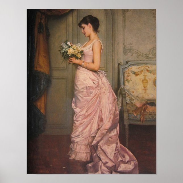 Le Billet, 1883, von Auguste Toulmouche Poster (Vorne)