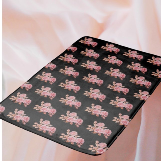 Le Boudoir Noire Pink Peach Black  Badematte (Soft, warm cozy bath mat!)