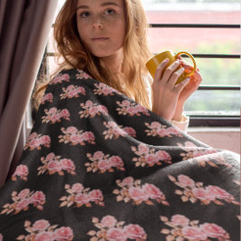 Le Boudoir Noire Pink Peach Black  Fleecedecke