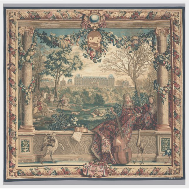 Le Brun - Schloss Monceaux Monat Dezember Aufkleber (Vorderseite)