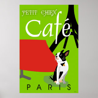 Le Cafe de Petit Chien, Paris (Vert) Poster