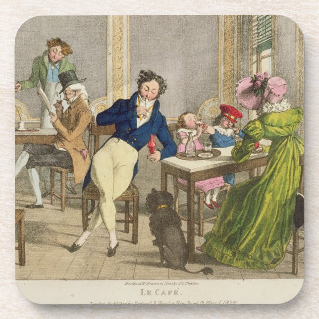 Le Cafe, Kneipe. durch Rodwell und Martin 1820 Untersetzer (Vorderseite)