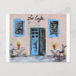 Le Cafe, Palettenmesser-Malerei im Öl Postkarte