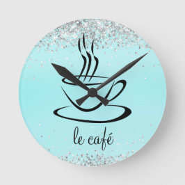 Le Cafe Personalisiert Kitchen Acryl Runde Wanduhr