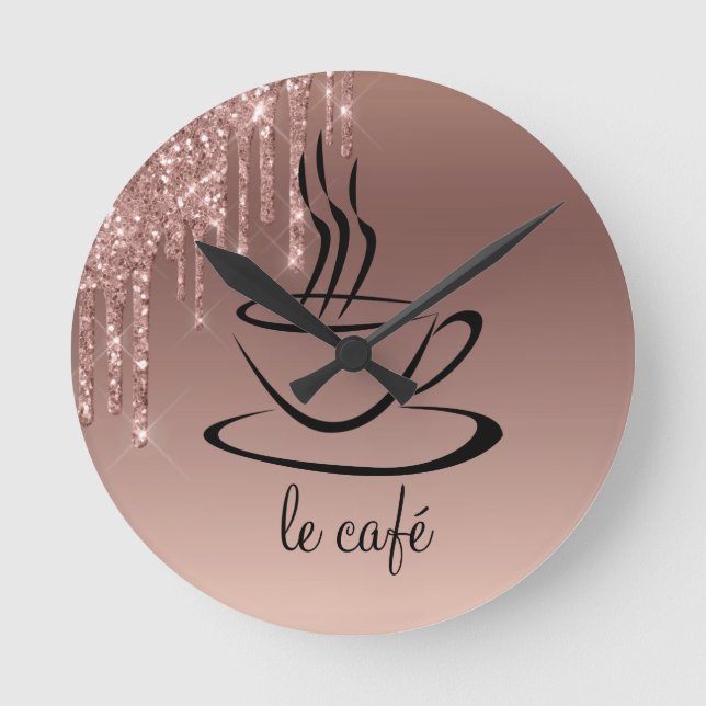 Le Cafe Personalisiert Kitchen Acryl Runde Wanduhr (Vorderseite)