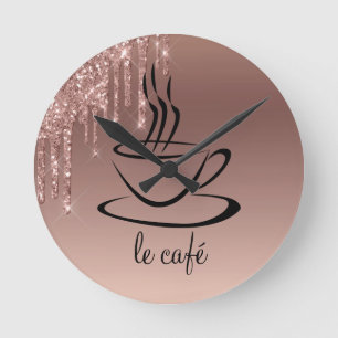 Le Cafe Personalized Kitchen Acrylic Runde Wanduhr