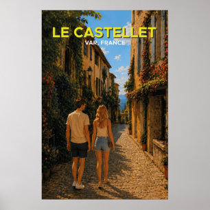 Le Castellet, Frankreich – Vintage-Reiseposter Poster