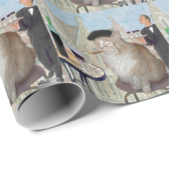 Le Cat du Café Geschenkpapier (Rolleneckpunkt)