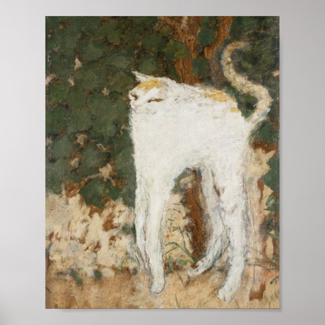 Le Chat Blanc Vintage Katzenmalerei Poster (Vorne)