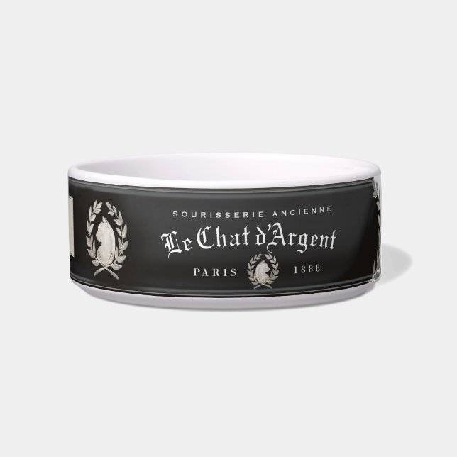 Le Chat d'Argent Noir Personalisierte Keramik Napf (Rechts)