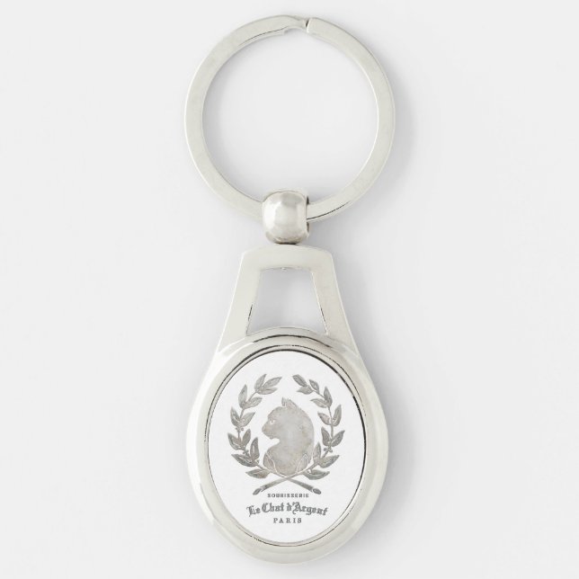 Le Chat d'Argent Oval Cameo Schlüsselanhänger (Vorderseite)