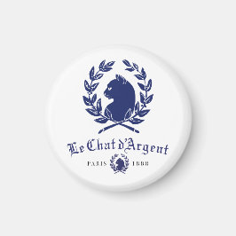 Le Chat d'Argent Paris Rundmagnet | Klassisches Na Magnet