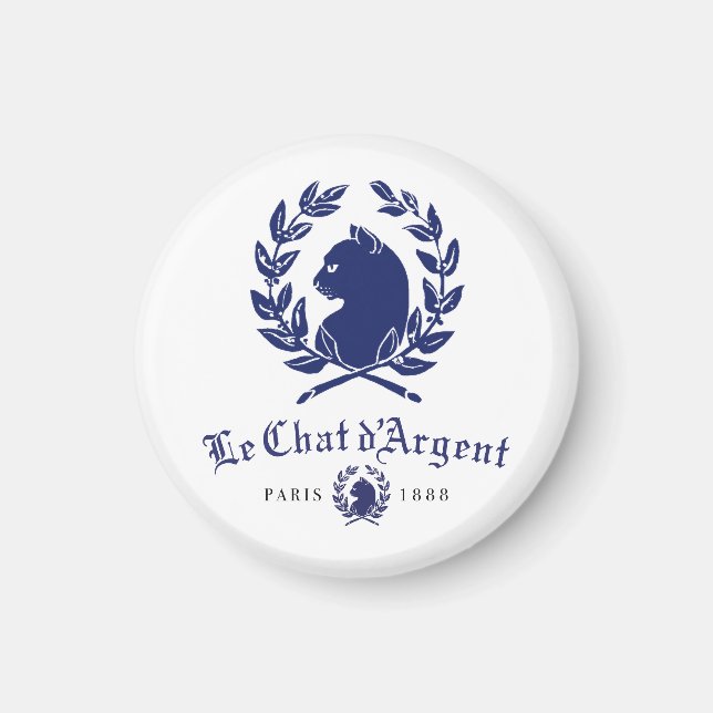 Le Chat d'Argent Paris Rundmagnet | Klassisches Na Magnet (Vorne)