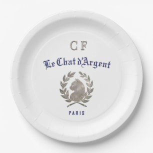 Le Chat d'Argent Parisian Bistrot Monogramm Pappteller