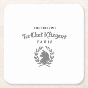 Le Chat d'Argent Vintage Quadratischer Untersetzer