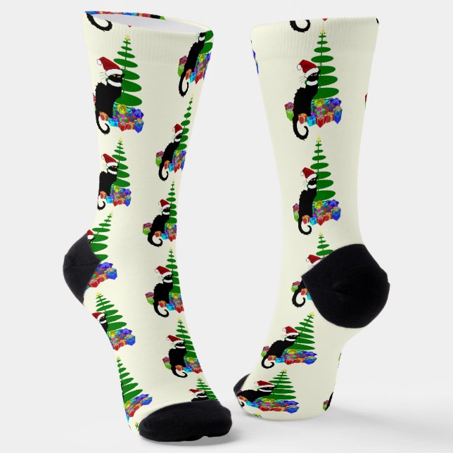 Le Chat Noir Christmas Socken (Gewinkelt)