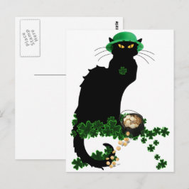 Le Chat Noir Clover St. Patrick's Day Postkarte