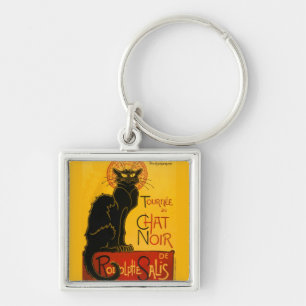 Le Chat Noir Die schwarze Katze Art Nouveau Vintag Schlüsselanhänger