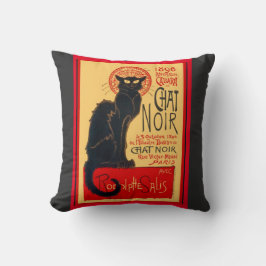 Le Chat Noir, die Schwarze Katze, Kunstkissen Kissen