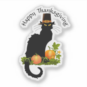Le Chat Noir Erntedankfest und Pilgertürkei Aufkleber