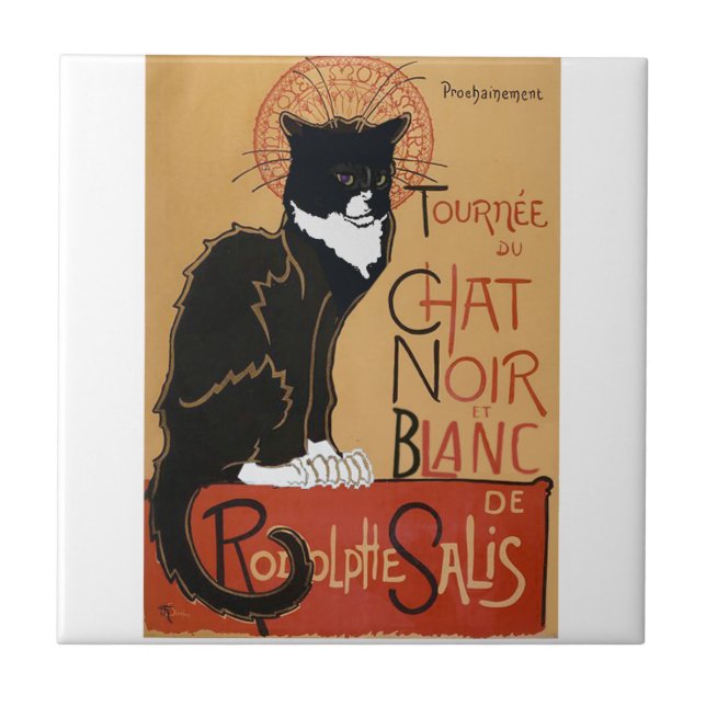 Le Chat Noir et Blanc Fliese (Vorderseite)