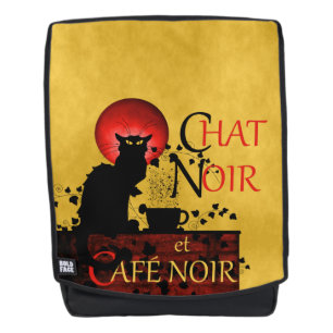 Le Chat Noir et Café Noir, Black Cat, Black Coffee Rucksack