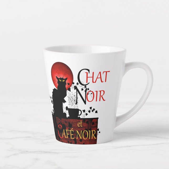 Le Chat Noir et Café Noir Kaffee Milchtasse (Rechts)