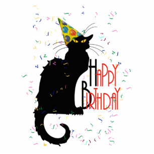 Le Chat Noir - GLÜCKLICHER GEBURTSTAG! Freistehende Fotoskulptur