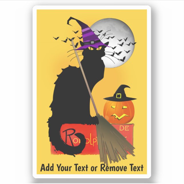 Le Chat Noir Halloween Hexe Aufkleber (Vorderseite)