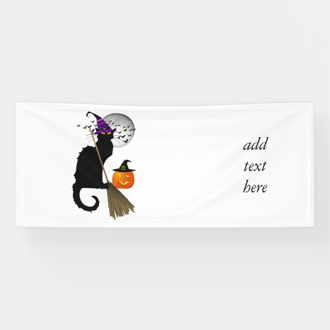 Le Chat Noir - Halloween Hexenkatze Banner (Horizontal)