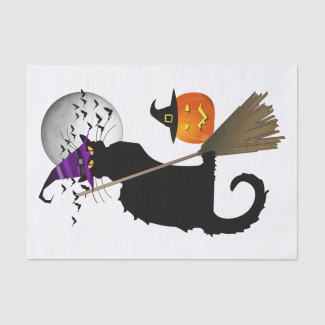 Le Chat Noir - Halloween Hexenkatze Seidenpapier (Vorderseite)