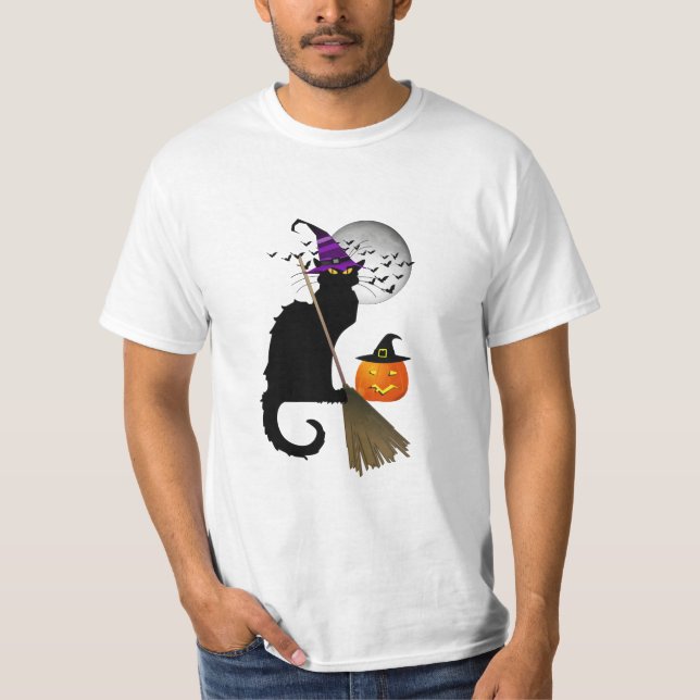 Le Chat Noir - Halloween Hexenkatze T-Shirt (Vorderseite)