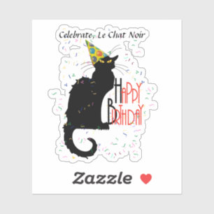 Le Chat Noir Happy Birthday Aufkleber