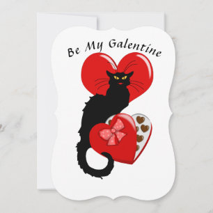 Le Chat Noir Herz Süßigkeiten Valentinstag Einladung