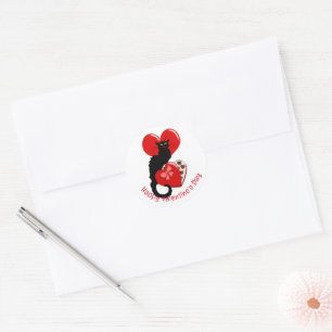Le Chat Noir Herz Süßigkeiten Valentinstag Runder Aufkleber