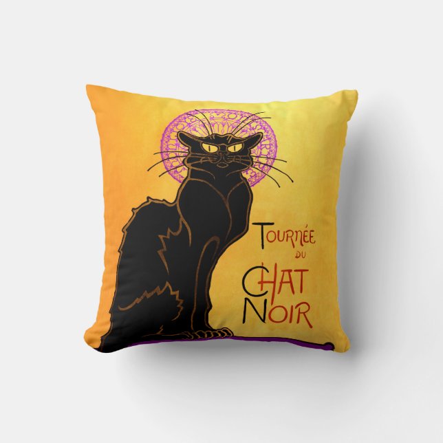 Le Chat Noir in Lila Kissen (Vorderseite)
