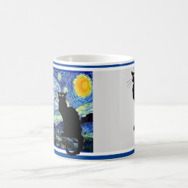Le Chat Noir in Starry Night Kaffeetasse