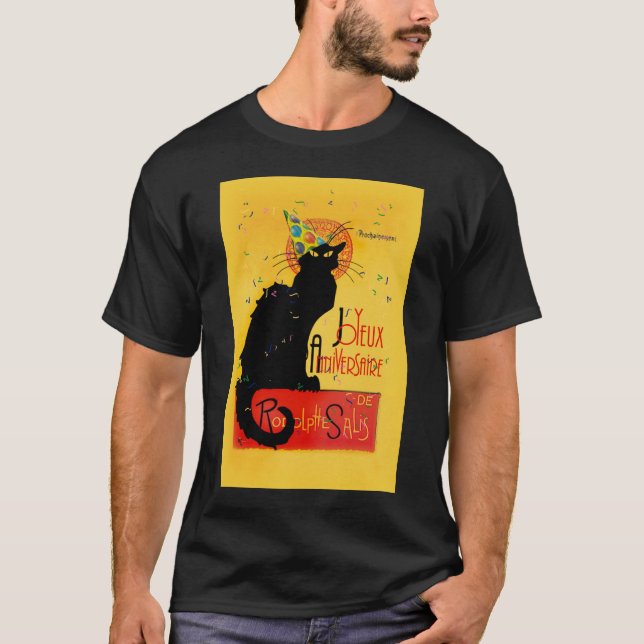 Le Chat Noir - Joyeux Anniversaire T-Shirt (Vorderseite)