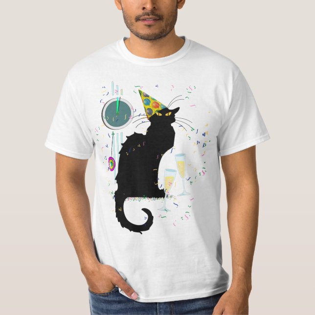 Le Chat Noir New Years T-Shirt (Vorderseite)