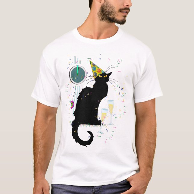 Le Chat Noir New Years T-Shirt (Vorderseite)