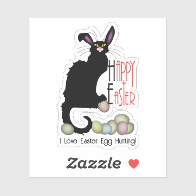 Le Chat Noir Osterhasenohren Aufkleber (Blatt)