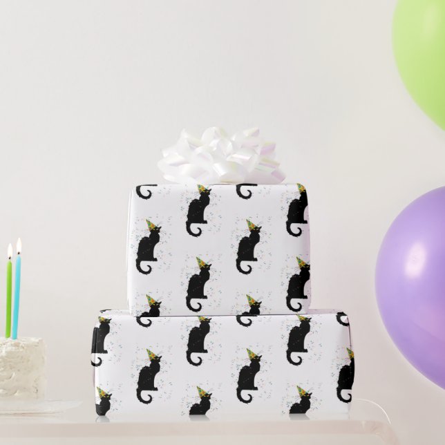 Le Chat Noir Partyhut Konfetti-Feier Geschenkpapier (Partygeschenke)