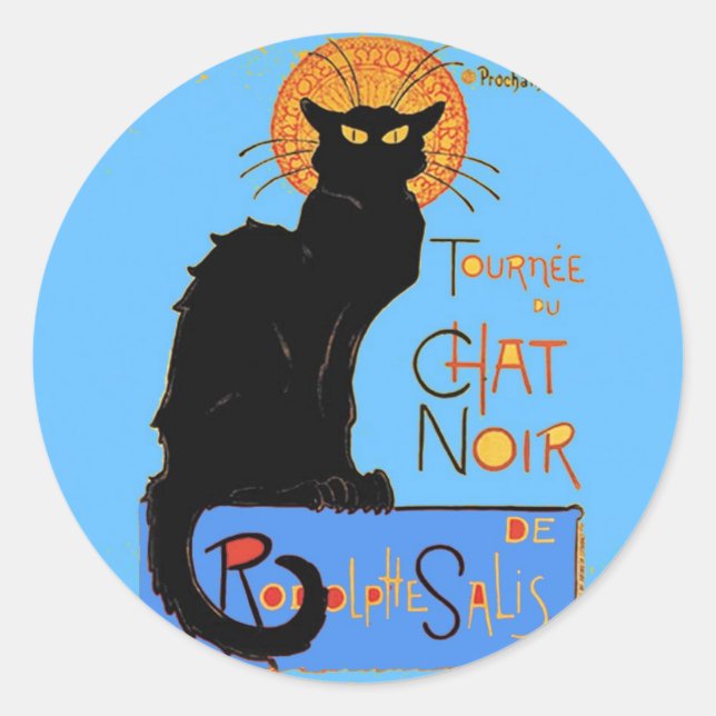 Le Chat Noir Runder Aufkleber (Vorderseite)