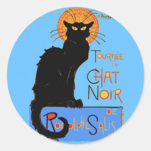 Le Chat Noir Runder Aufkleber