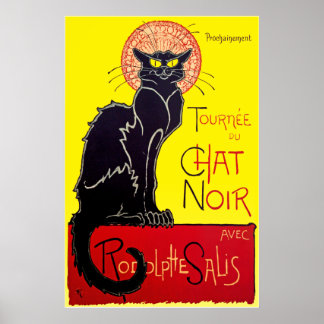 Le Chat Noir Schwarze Katze Vintage Poster Druck
